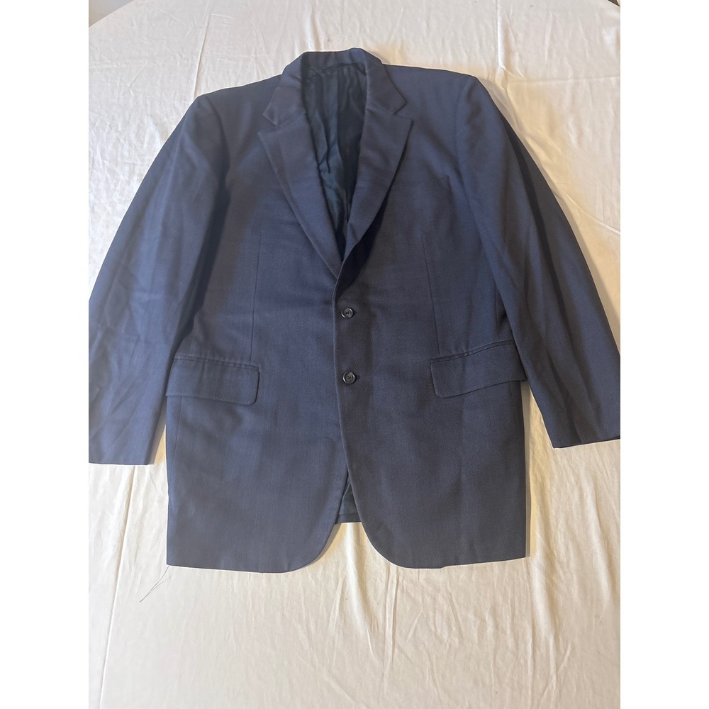 Tom  James Blazer Mens Large Navy Blue‎ Textured Two Button Classic 44L